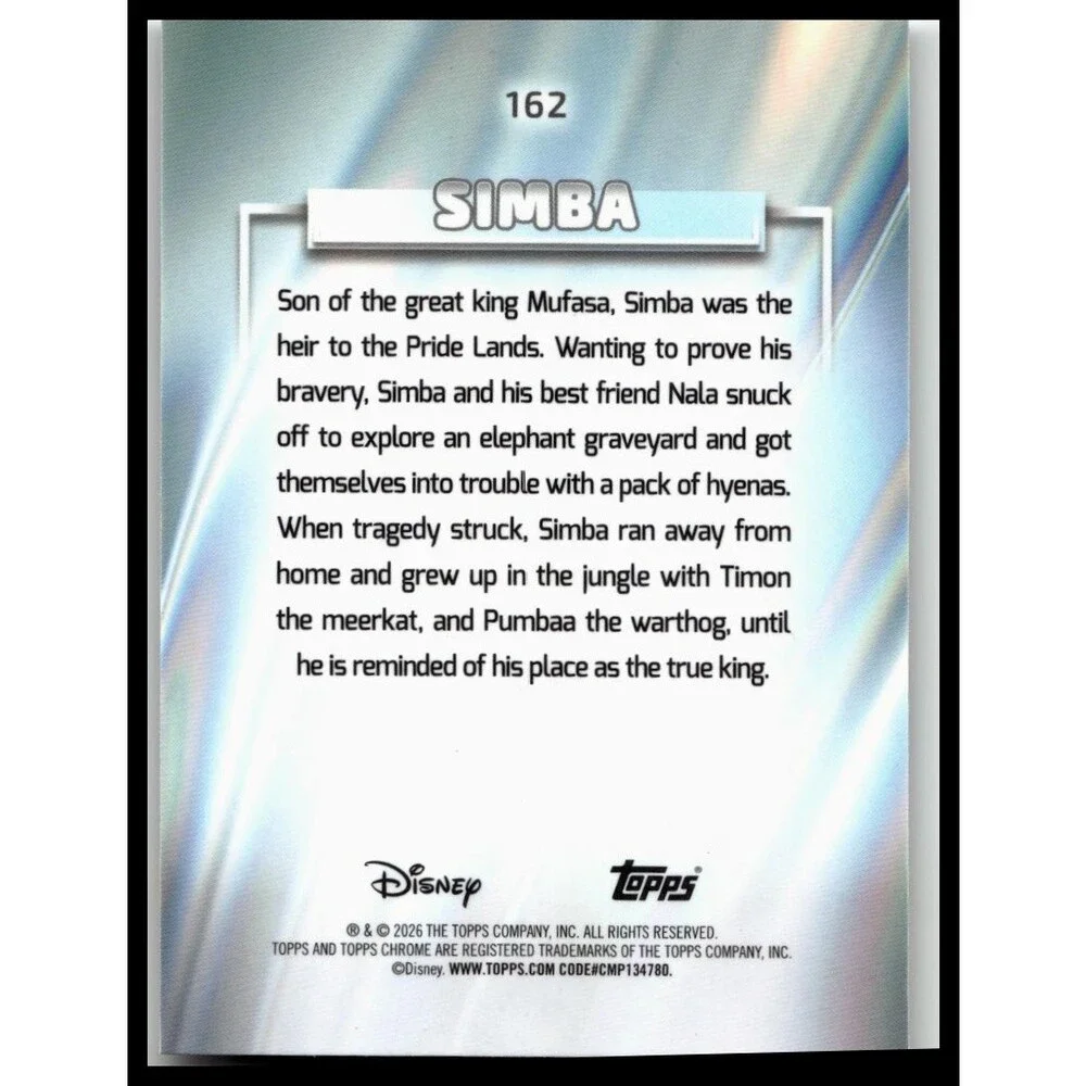 2026 Topps Disney Chrome Simba The Lion King